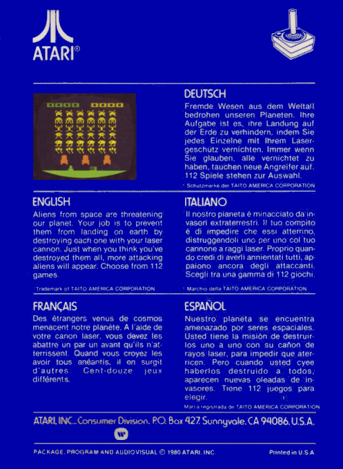 Space Invaders — box-2D-back (EU)