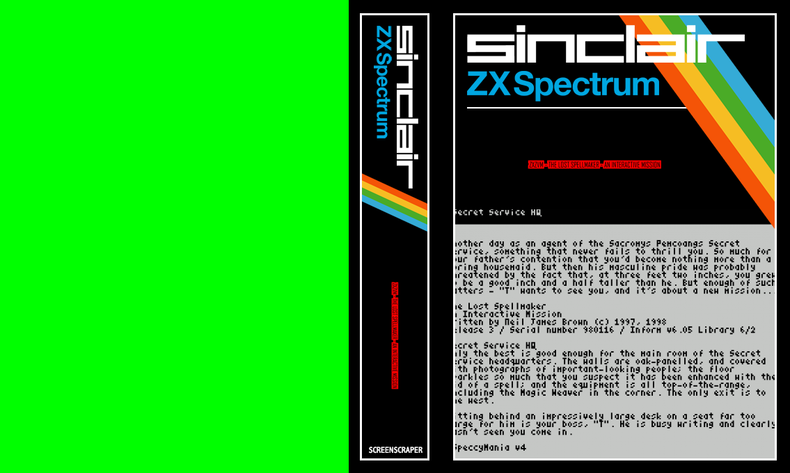 ZxZvm - The Lost Spellmaker - An Interactive Mission — box-texture (SS)