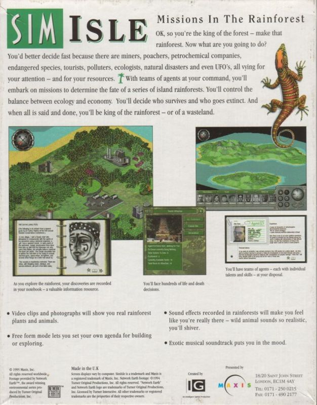 SimIsle: Missions in the Rainforest — box-2D-back (EU)