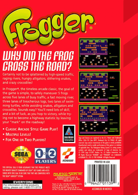 Frogger — box-2D-back (US)