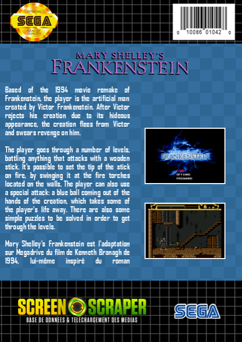 Mary Shelley's Frankenstein — box-2D-back (SS)