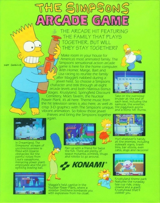 Simpsons Arcade Game, The — box-2D-back (US)
