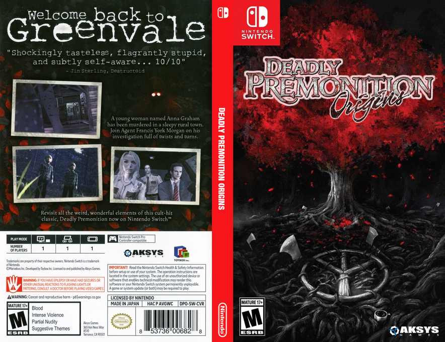 Deadly Premonition Origins — box-texture (US)