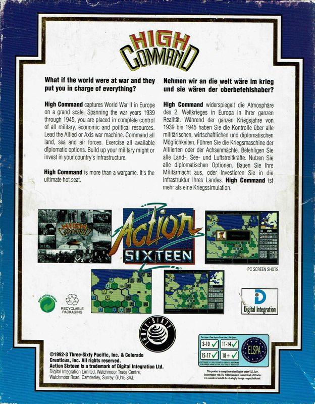 High Command - Europe 1939-45 — box-2D-back (EU)