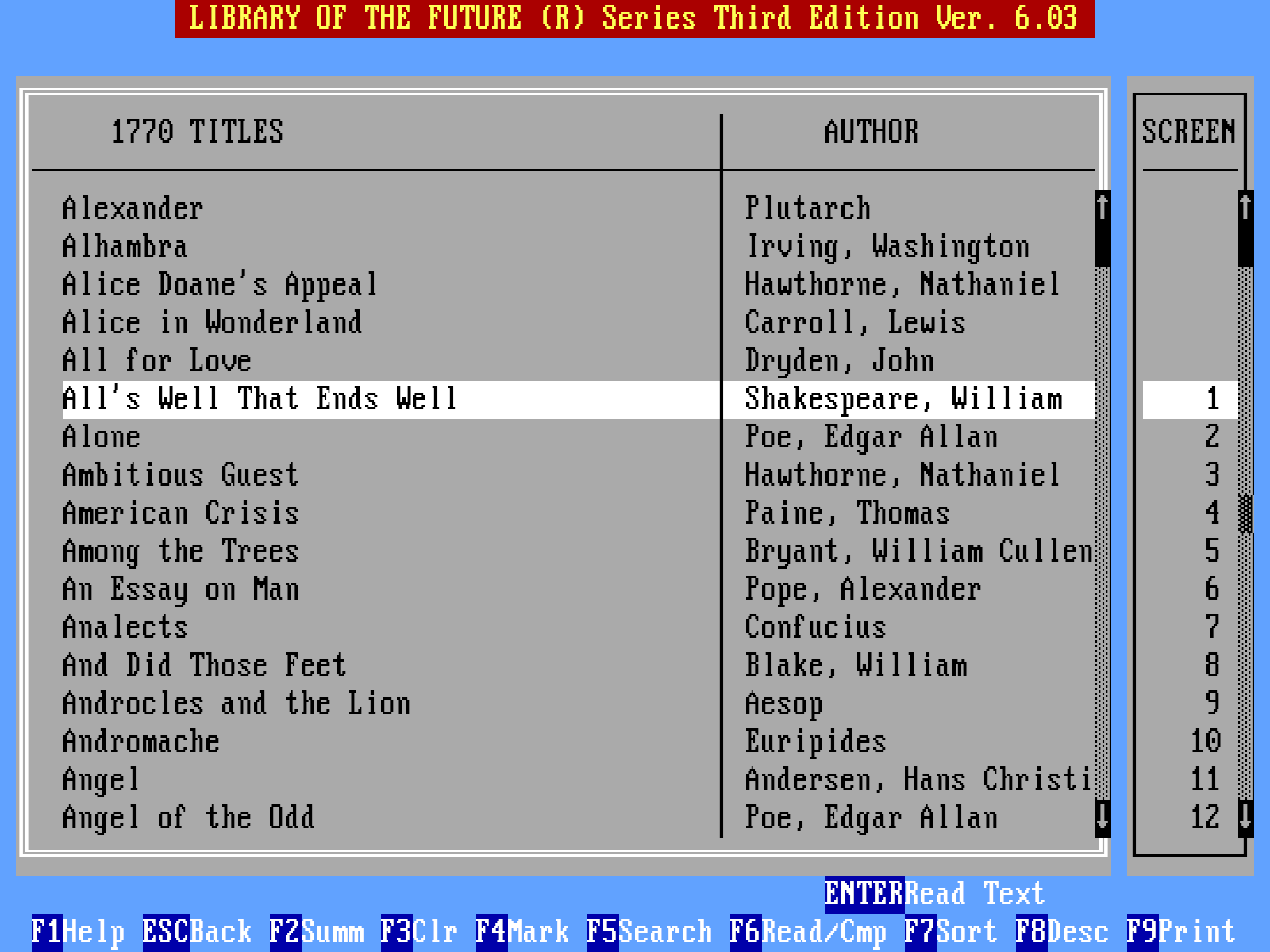 Library of the Future — ss (WOR)