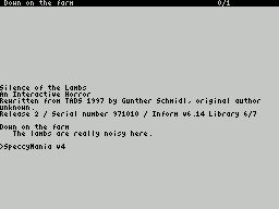 ZxZvm - Silence of the Lambs - An Interactive Horror — ss (WOR)