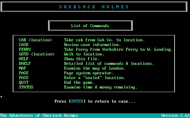 The Adventures of Sherlock Holmes — ss (WOR)