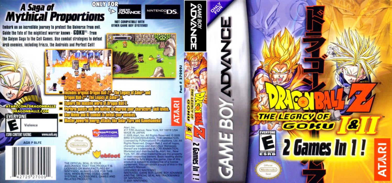 2 Games in 1 - Dragon Ball Z - The Legacy of Goku I & II — box-texture (US)