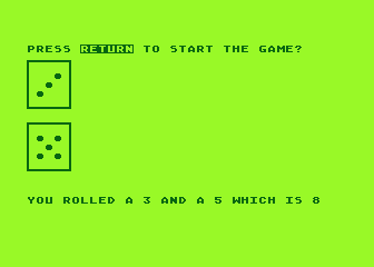 Computer Craps — ss (WOR)