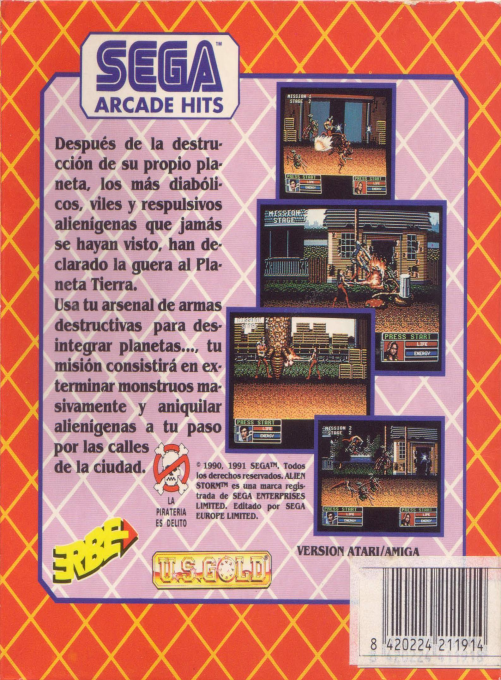 Alien Storm — box-2D-back (SP)