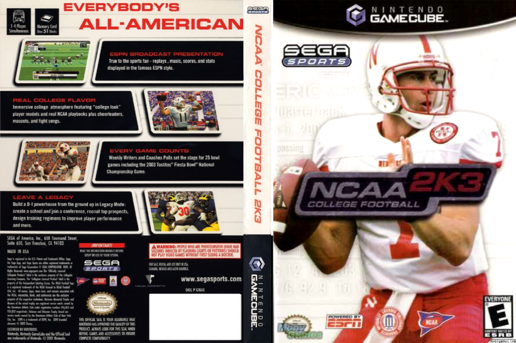 NCAA College Football 2K3 — box-texture (US)