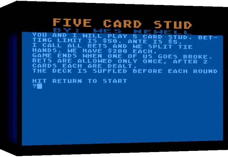 Five Card Stud — box-3D (WOR)