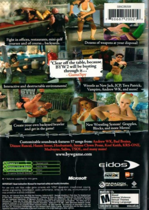 Backyard Wrestling 2 - There Goes the Neighborhood — box-2D-back (US)