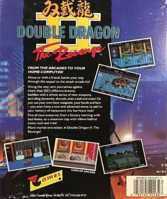 Double Dragon 2 - The Revenge — box-2D-back (US)