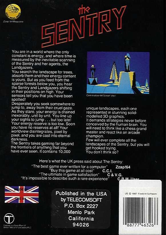 Sentinel, The — box-2D-back (US)
