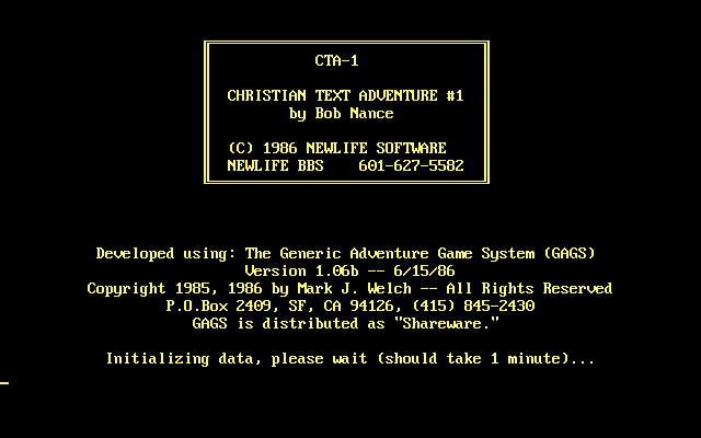 Christian Text Adventure #1 box art