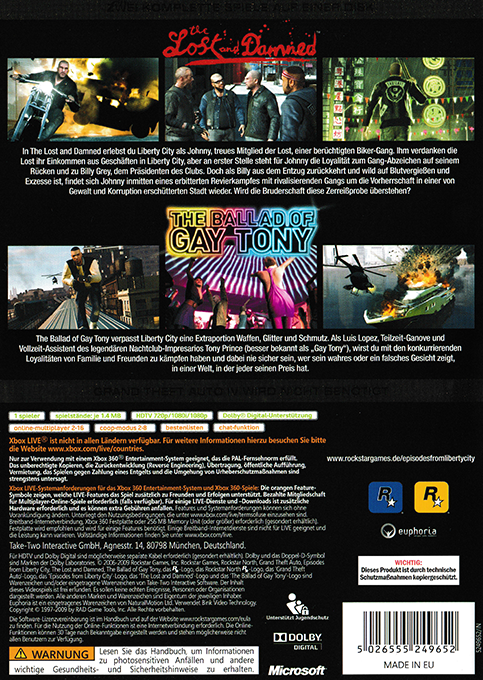 Grand Theft Auto - Episodes from Liberty City — box-2D-back (DE)