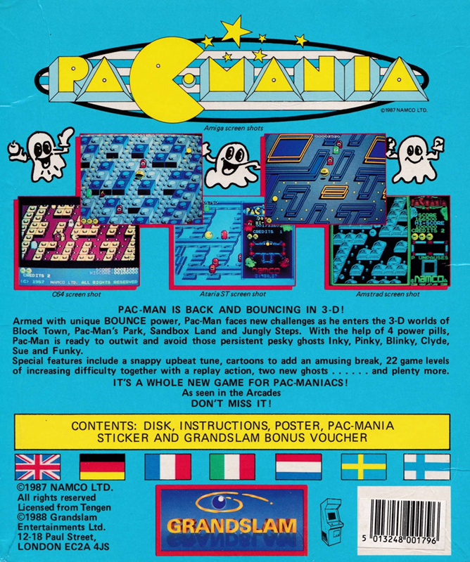 Pac-Mania — box-2D-back (EU)