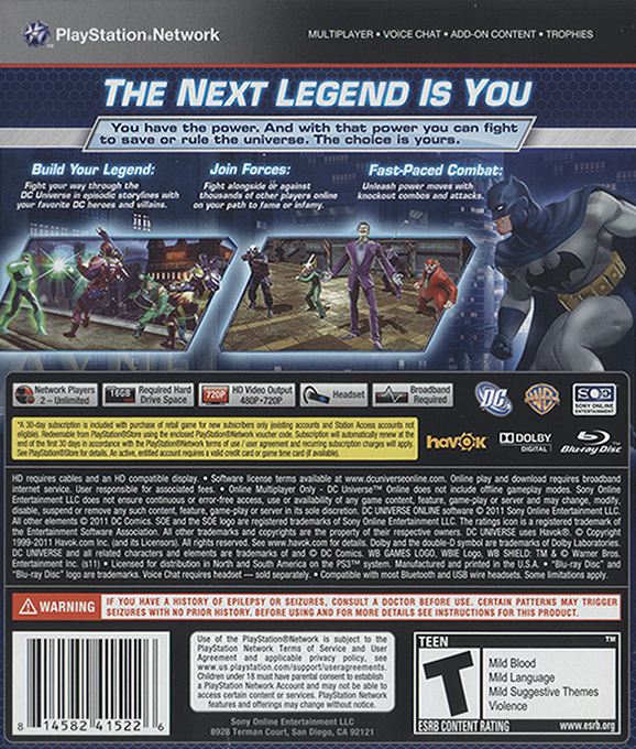 DC Universe Online — box-2D-back (US)