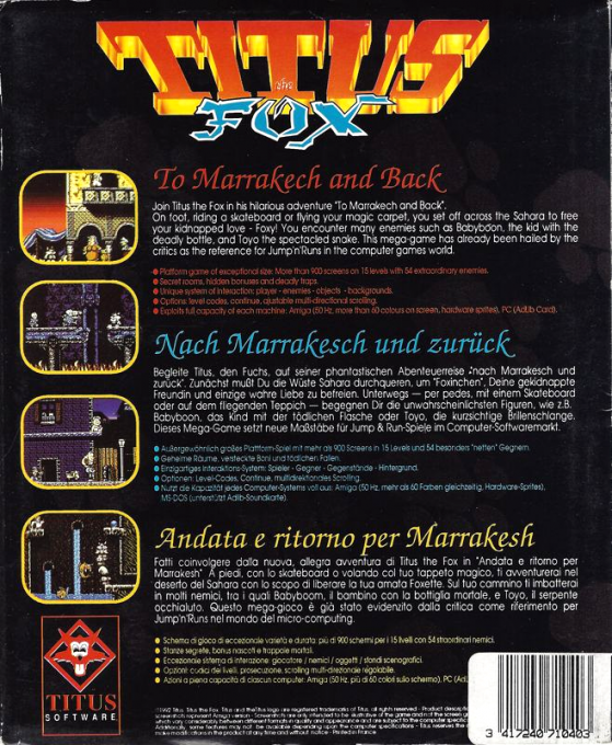 Titus The Fox - To Marrakech And Back — box-2D-back (EU)
