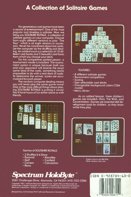 Solitaire Royale — box-2D-back (US)