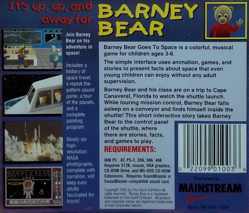Barney Bear Goes To Space — box-2D-back (CUS)