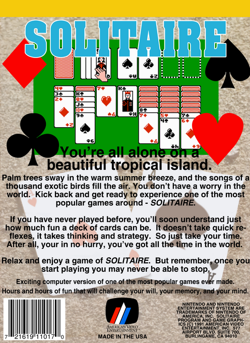 Solitaire — box-2D-back (US)