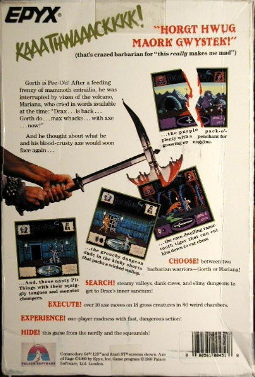 Axe of Rage — box-2D-back (US)