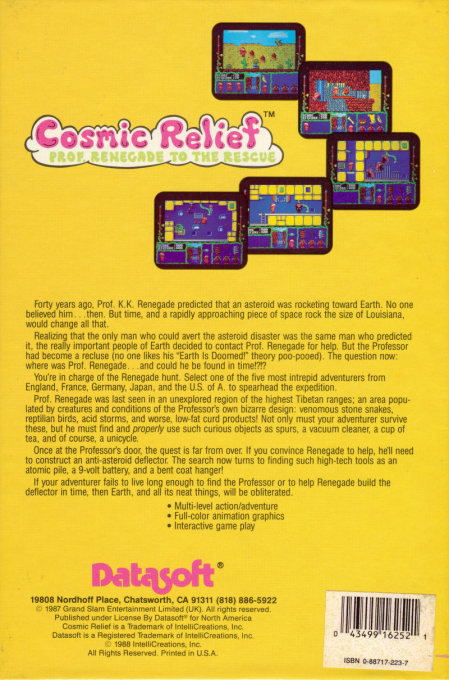 Cosmic Relief — box-2D-back (US)