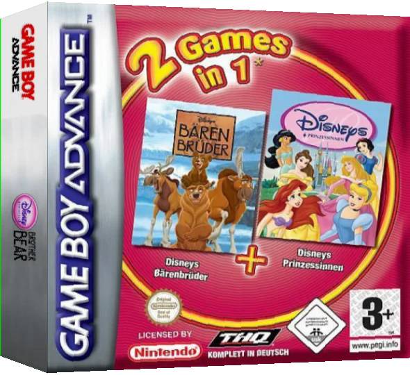2 Games in 1 - Disneys Prinzessinnen + Baerenbrueder — box-3D (EU)