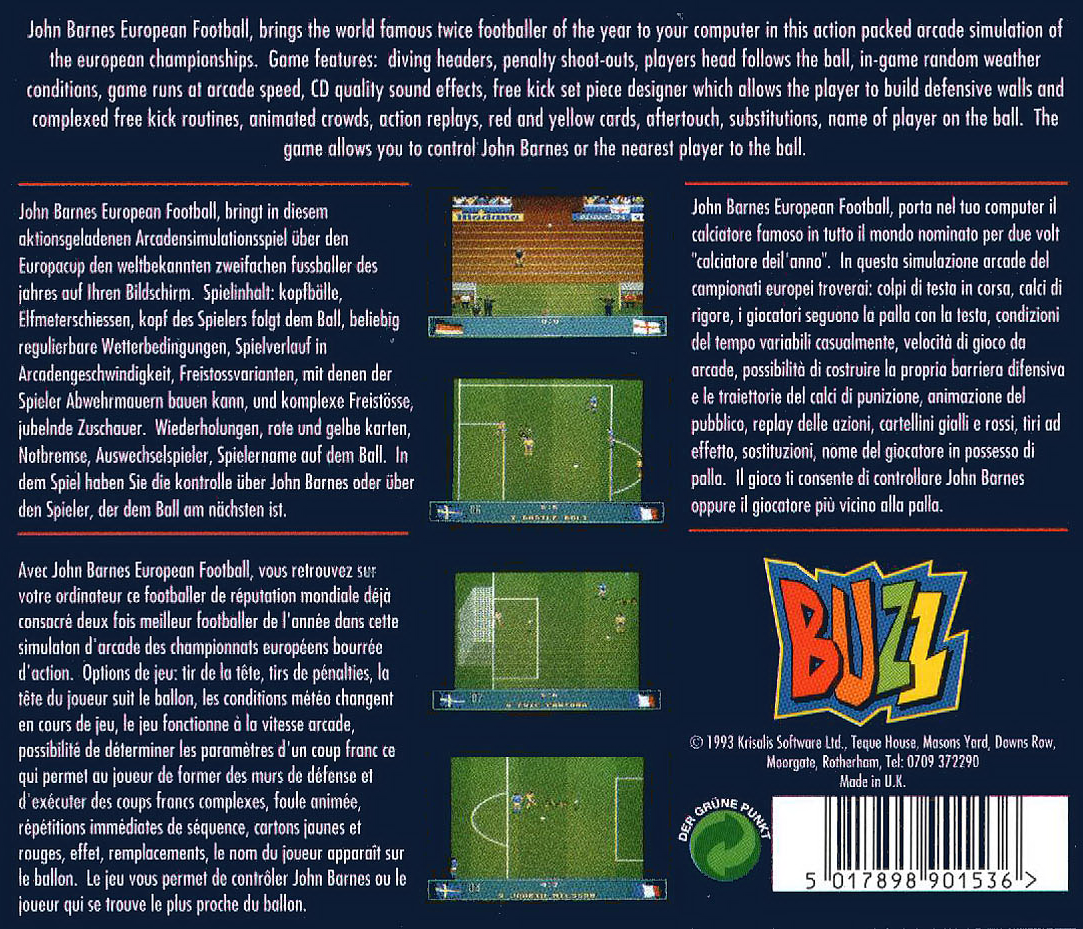 John Barnes European Football — box-2D-back (WOR)
