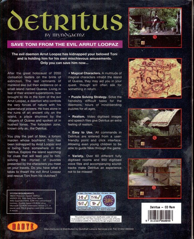 Detritus - The Daemon's Quest — box-2D-back (EU)
