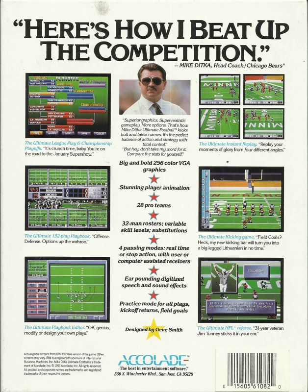 Mike Ditka Ultimate Football — box-2D-back (US)