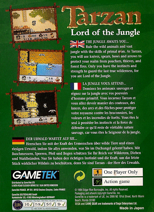 Tarzan - Lord Of The Jungle — box-2D-back (EU)