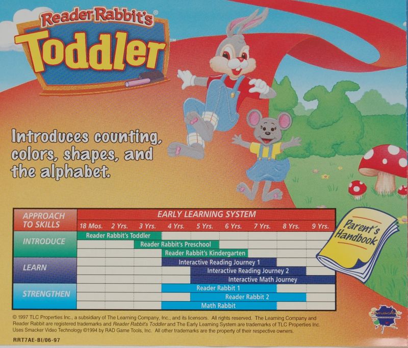 Reader Rabbit's Toddler — box-2D-back (US)