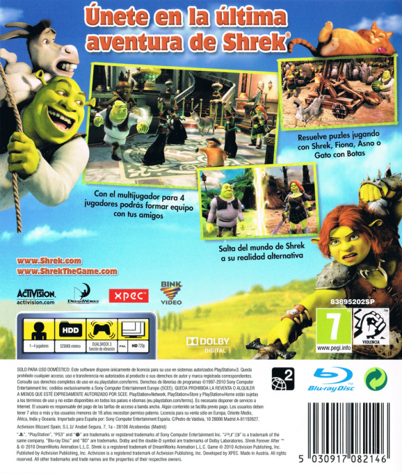 DreamWorks Shrek Forever After — box-2D-back (SP)