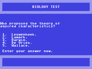 Biology Test - 'o' Level — ss (WOR)