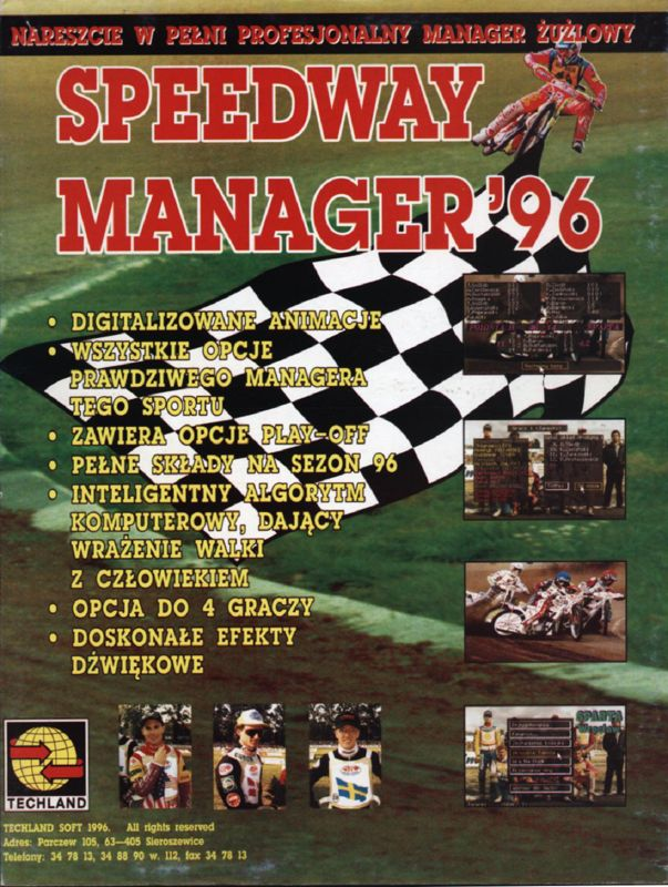 Speedway Manager '96 — box-2D-back (EU)
