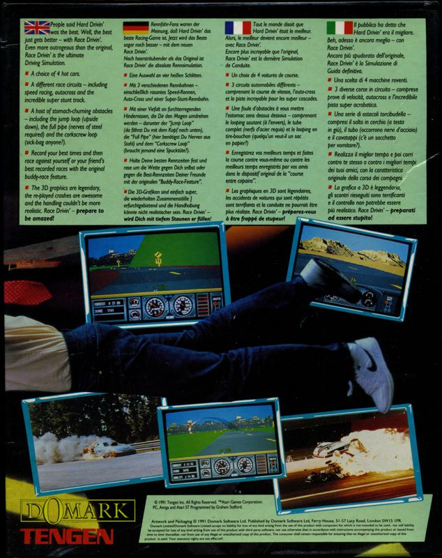 Race Drivin' — box-2D-back (EU)