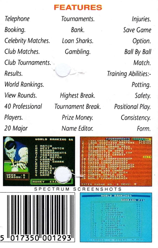Snooker Management — box-2D-back (EU)
