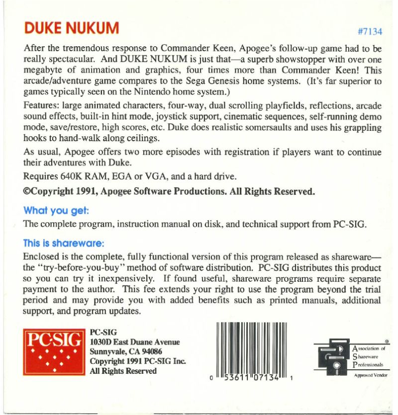 Duke Nukum : Episode 1 Shrapnel City — box-2D-back (WOR)