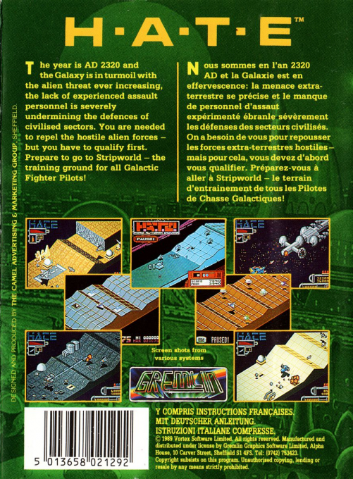 H.A.T.E. - Hostile All Terrain Encounter — box-2D-back (EU)