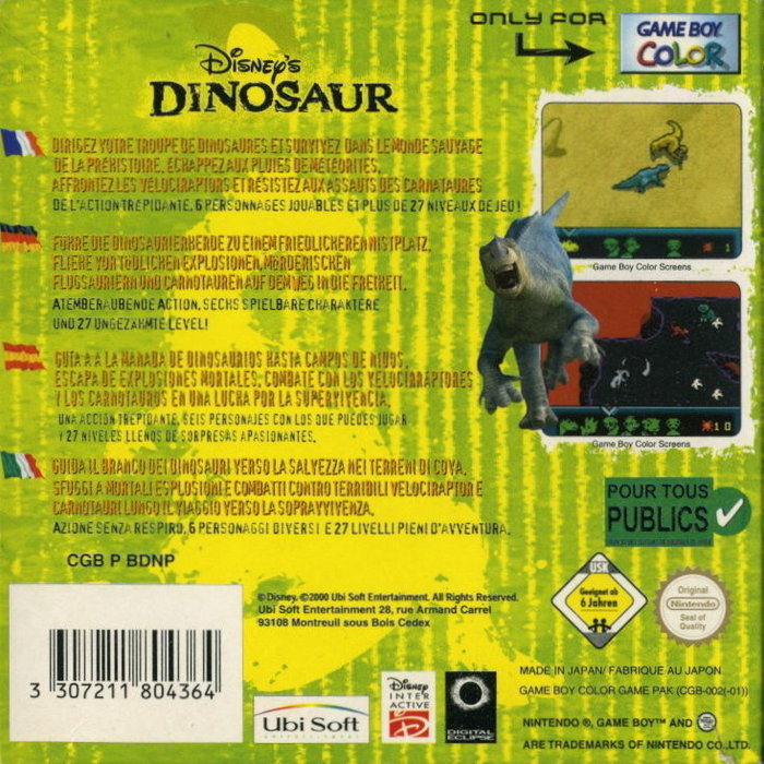 Dinosaur — box-2D-back (EU)