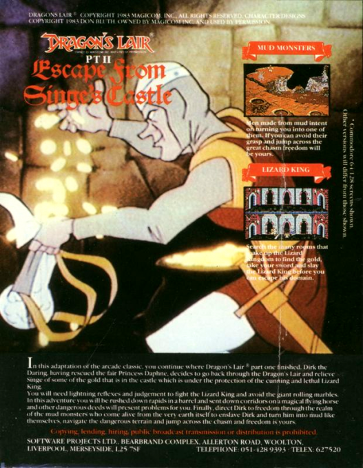 Dragon's Lair Part II - Escape from Singe's Castle — box-2D-back (EU)