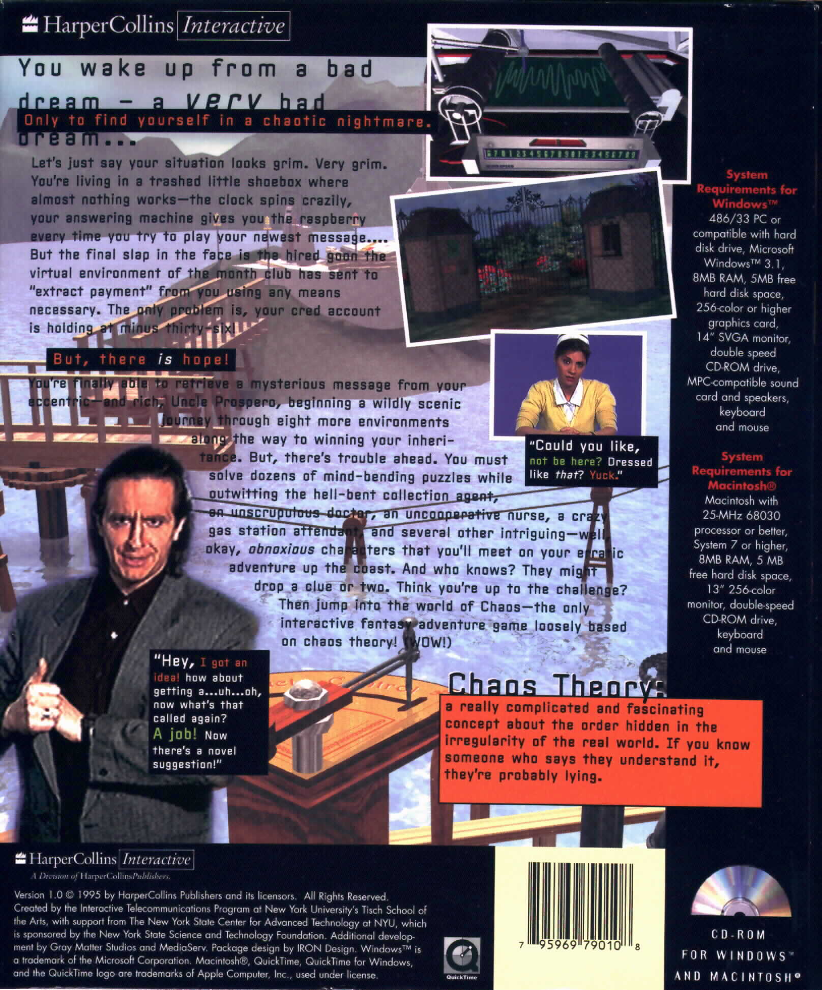 Chaos: A Fantasy Adventure Game — box-2D-back (US)