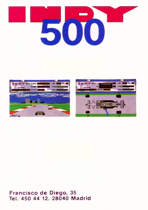 Indy 500 — box-2D-back (SP)