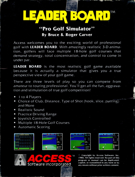 Leaderboard Golf — box-2D-back (US)