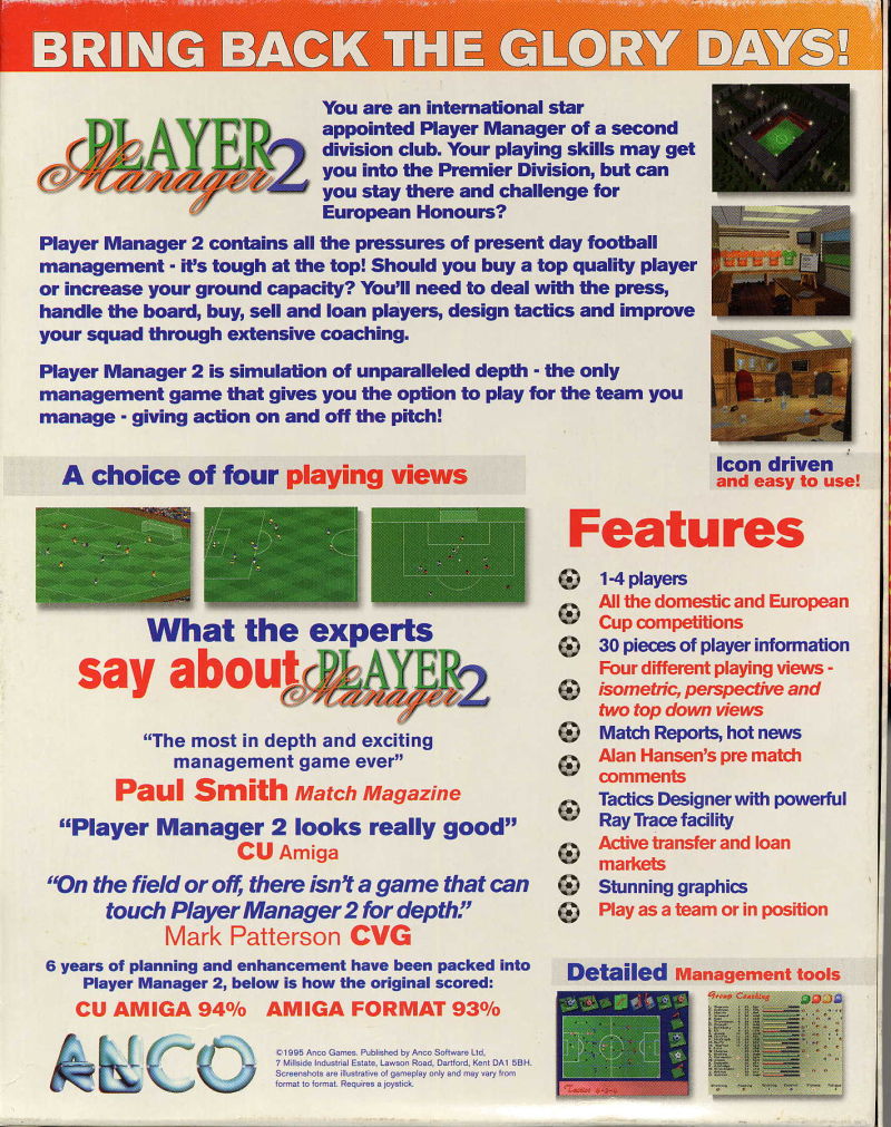 Player Manager 2 — box-2D-back (UK)