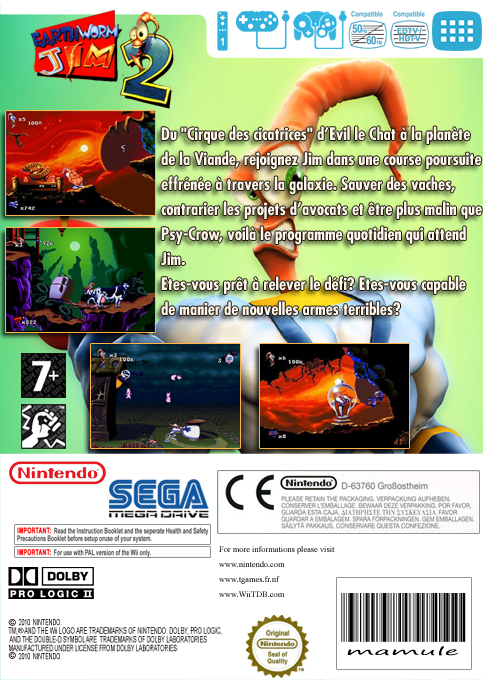 Earthworm Jim 2 — box-2D-back (FR)