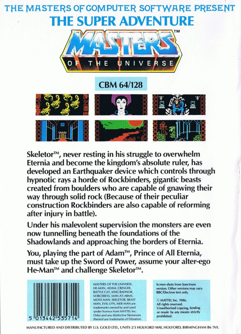 Masters of the Universe : Terraquake — box-2D-back (EU)